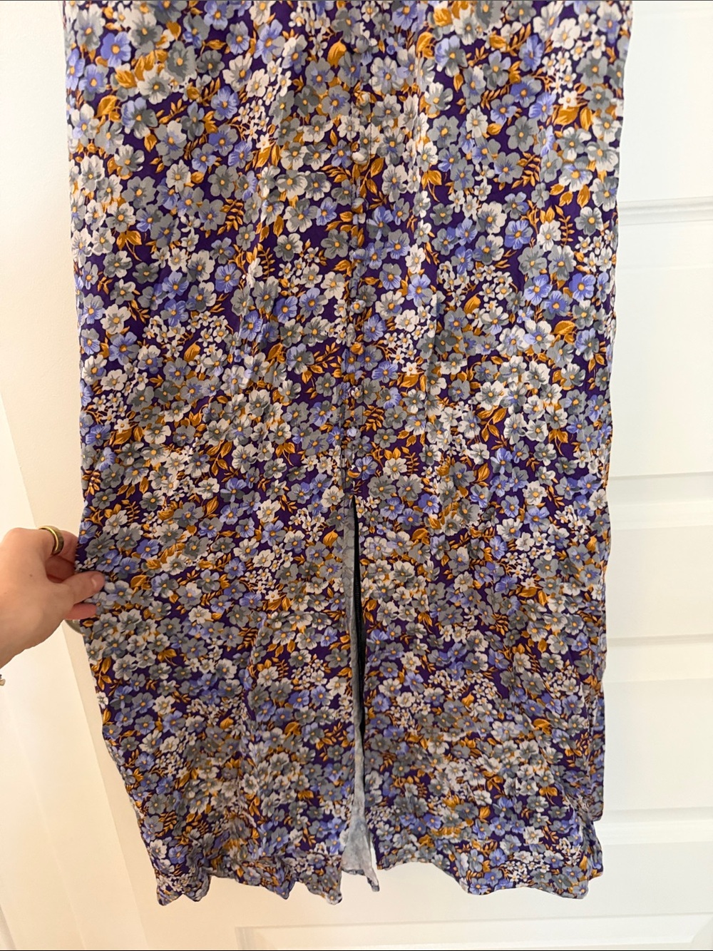 Anthropologie Lavender Floral Wrap-Style Maxi Dress - Picture 6 of 9